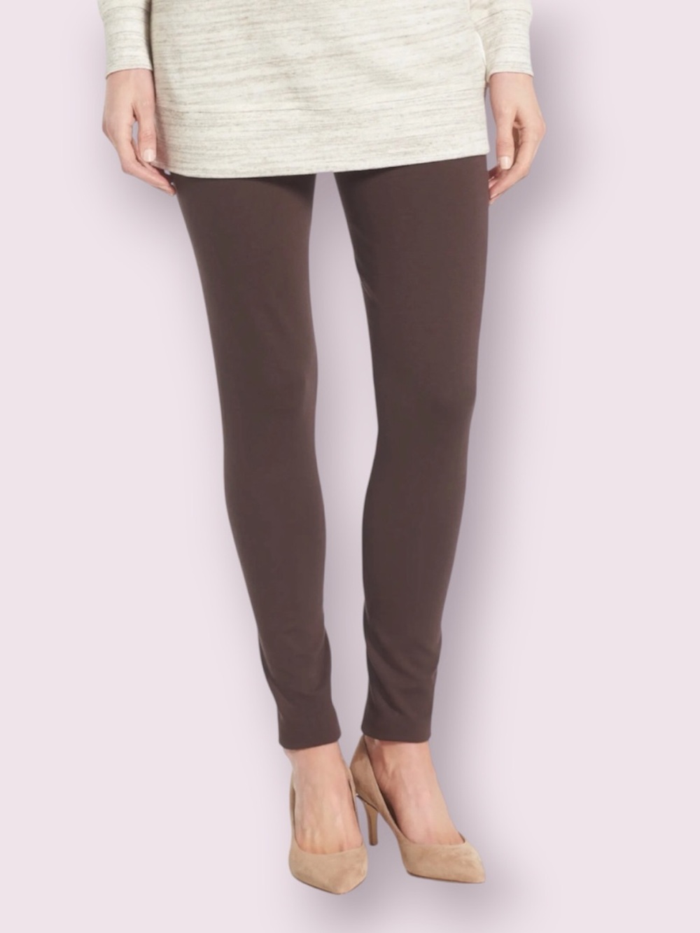 Vince Camuto Seamed Back Ponte Leggings in Brown